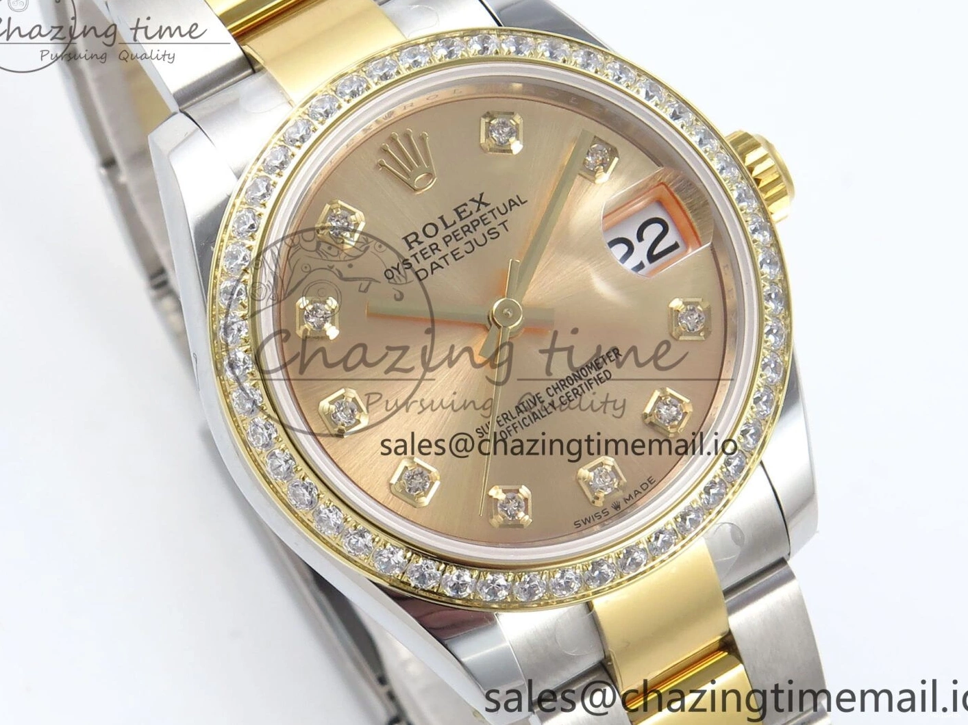 Diamonds Bezel ETA Oyster Best DateJust YG Edition Diamonds 904L 31 1:1 SS on Dial ARF 278383RBR Steel 2688 Bracelet YG 0518